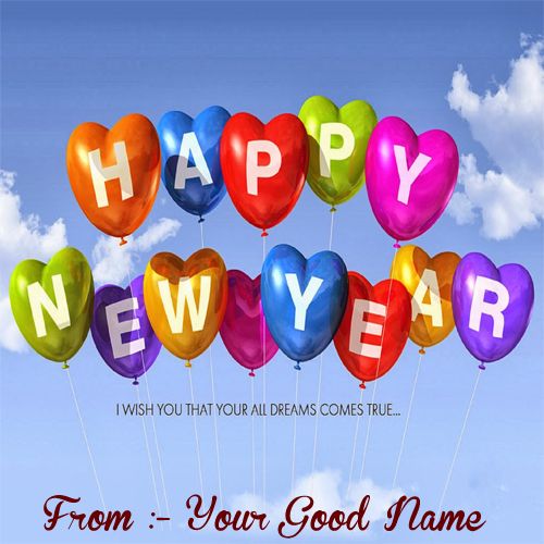 2021 Happy New Year Wishes on write your name - Name Create Cards